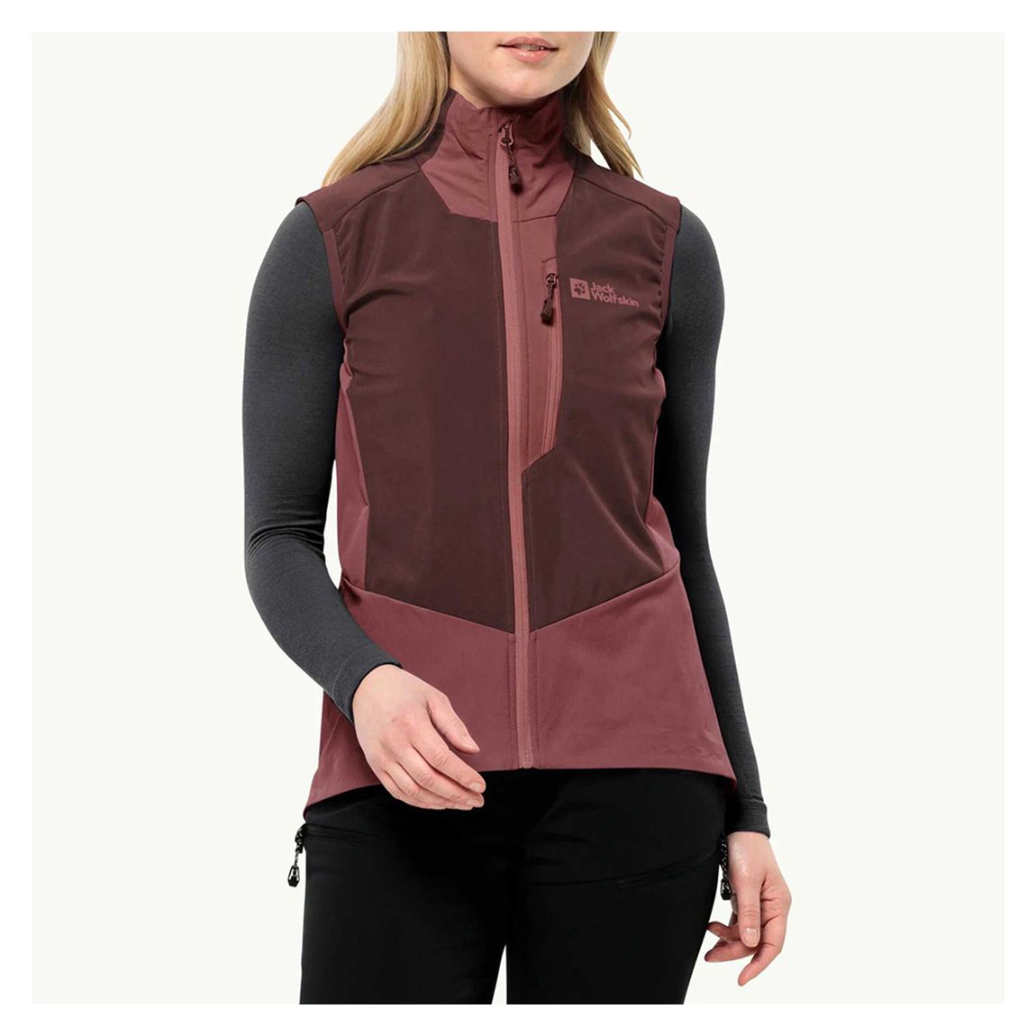 Maroon Alpspitze Softshell Gilet main product photo