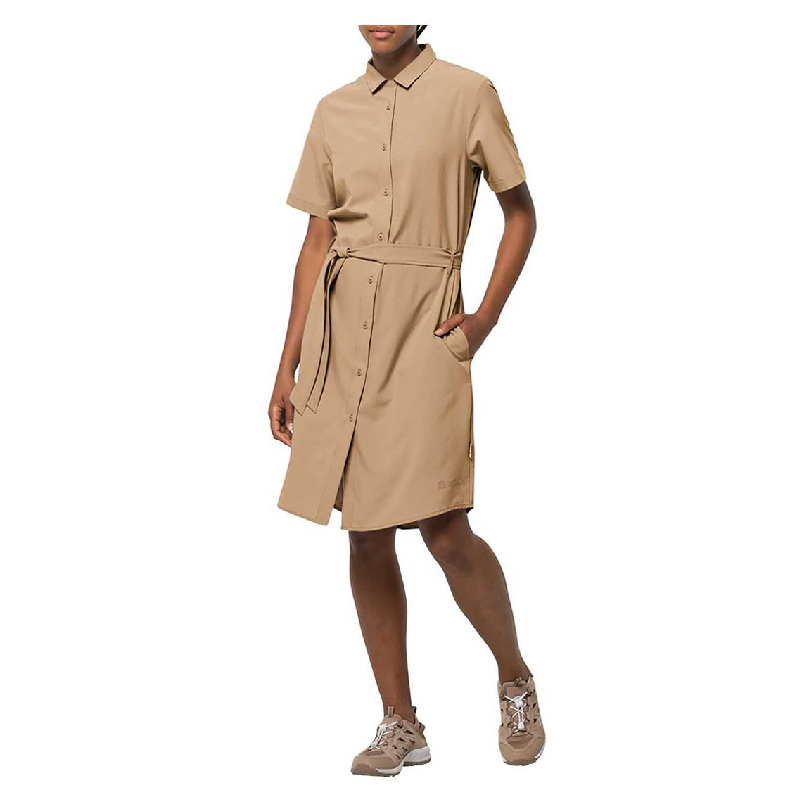 Tan Midi Shirt Dress main product photo