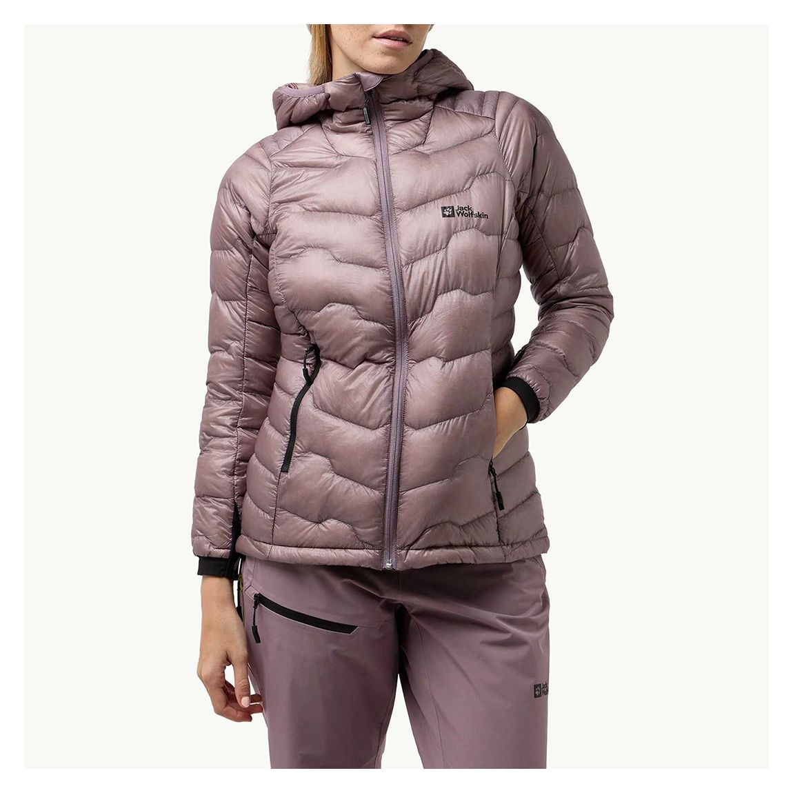 Mauve Alpspitze Hooded Down Jacket main product photo