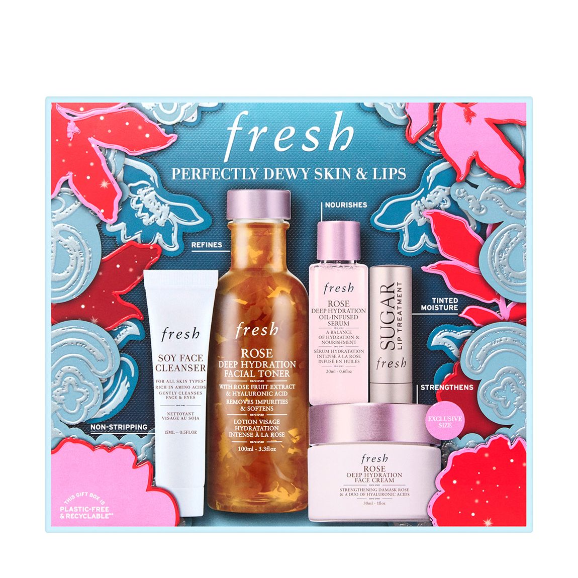Perfectly Dewy Skin & Lips Skincare Set main product photo