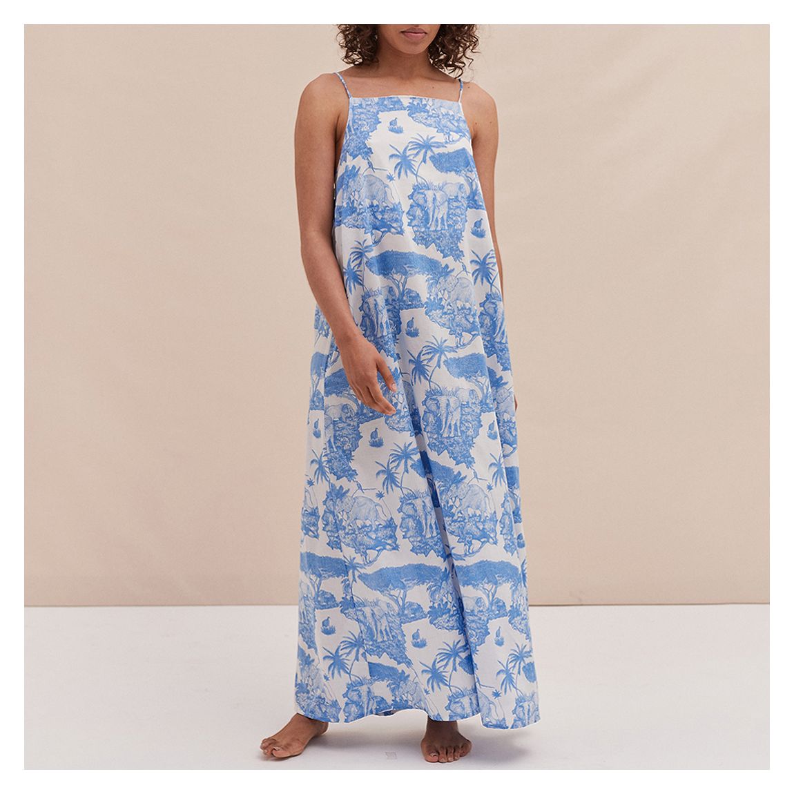 Square Nightie Loxodonta Print Blue main product photo