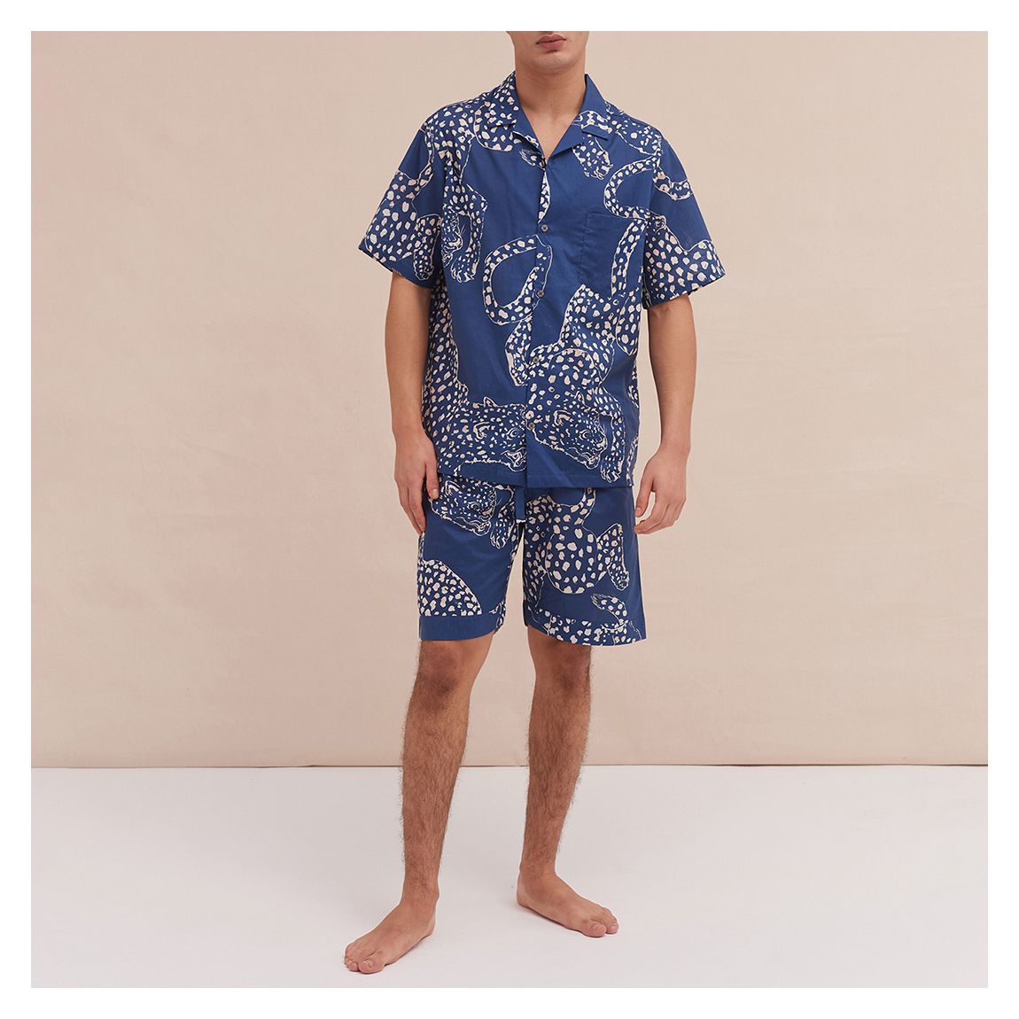Mens Cuban Pyjama Set The Jag Print Blue main product photo