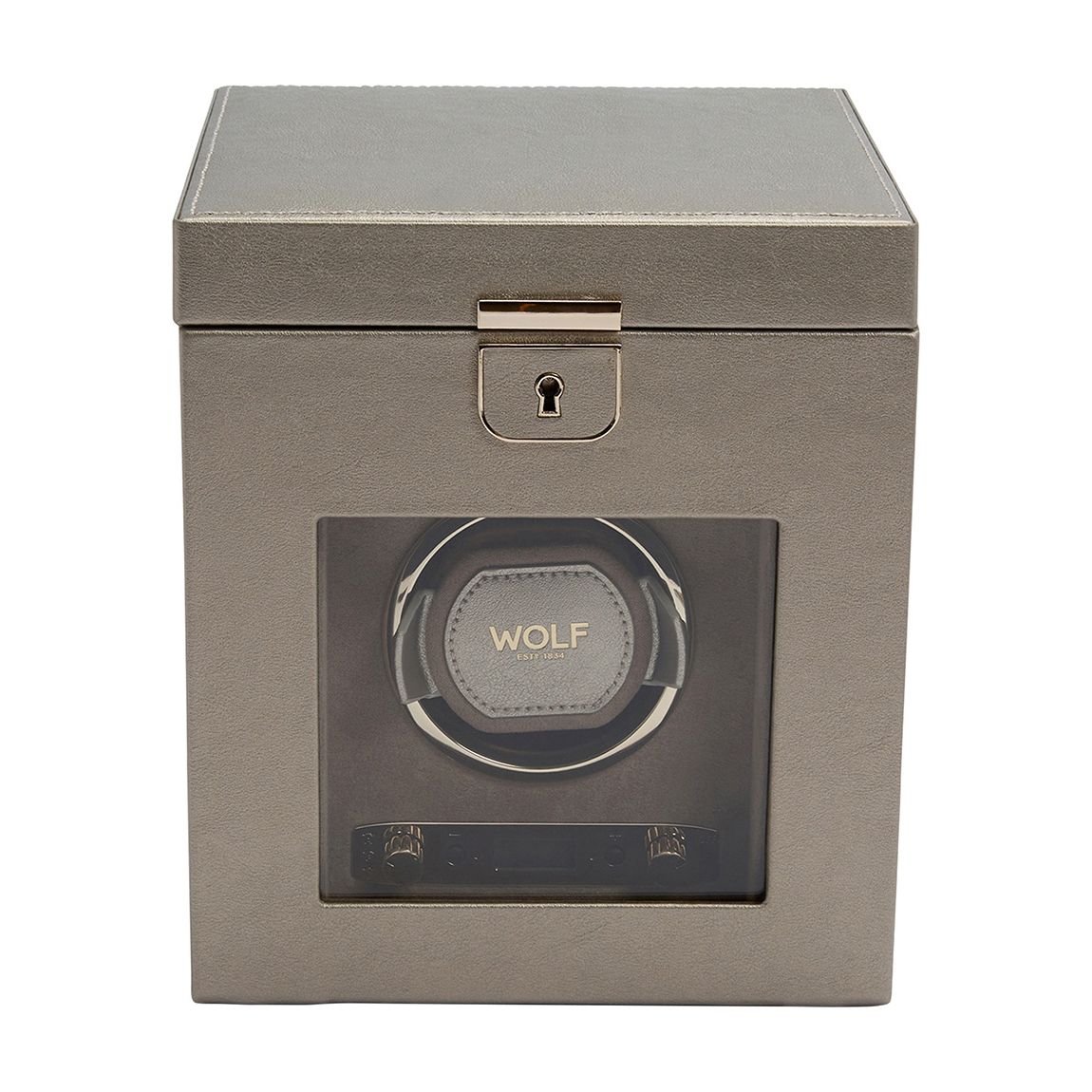 Gold Palermo Single Watch Winder with Jewelry Storage main product photo