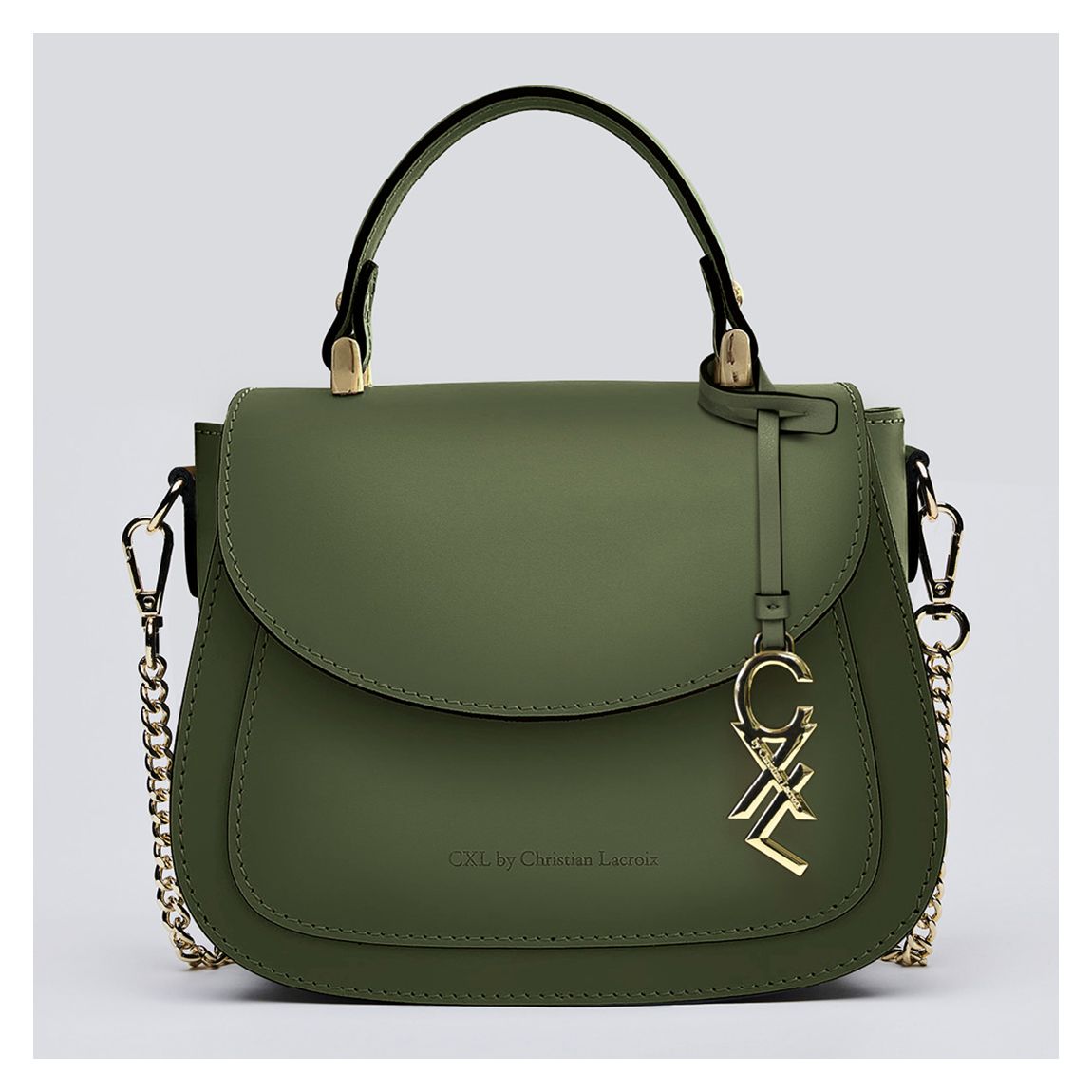 Khaki Leather Handbag Haussmann main product photo