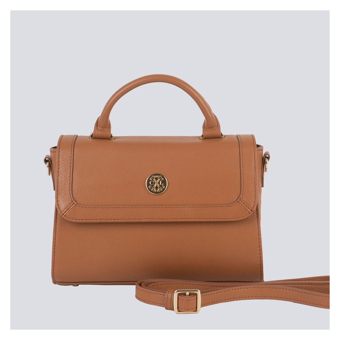 Cognac Leather Crossbody Bag Nina main product photo