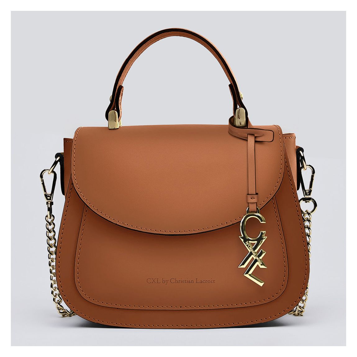 Cognac Leather Handbag Haussmann main product photo