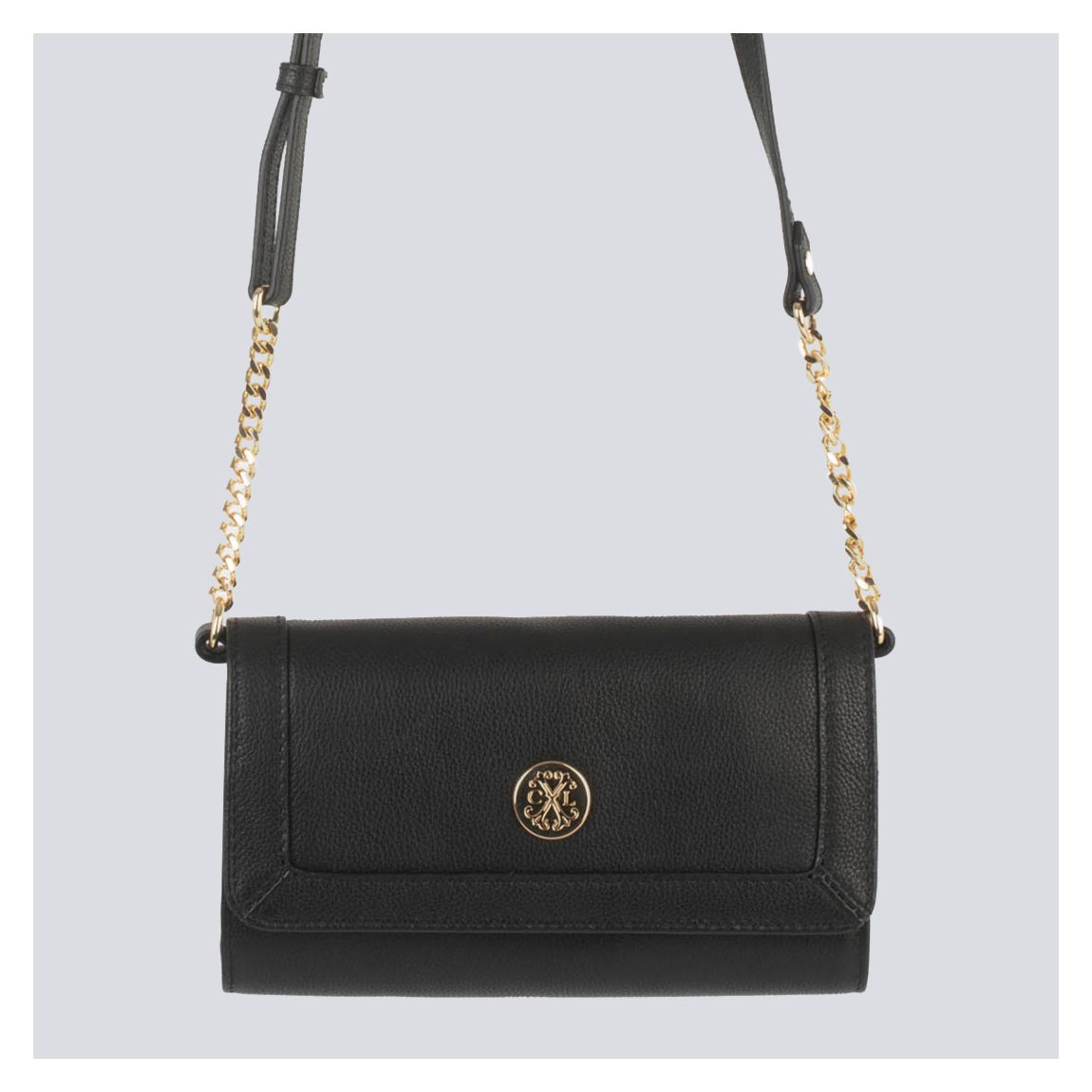 Black Leather Clutch Stella main product photo