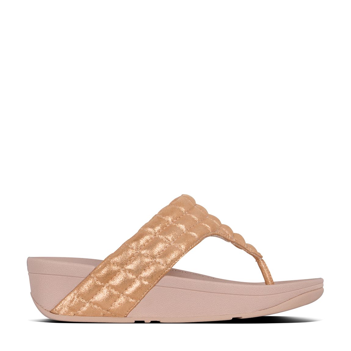 Rose Gold Luly Padded Shimmy Suede Toe Post Sandals main product photo