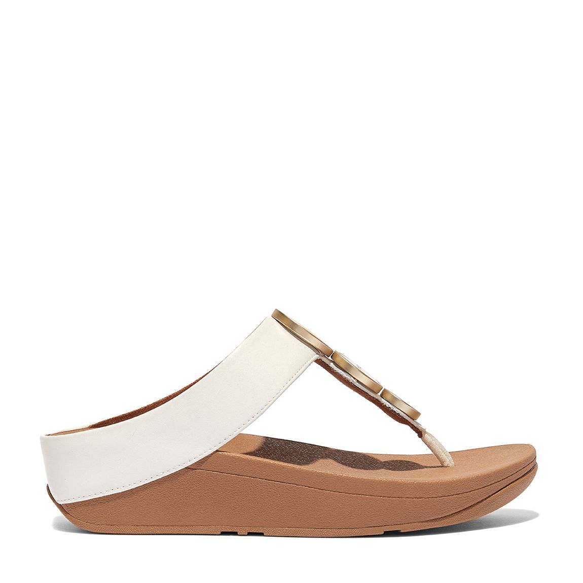 Cream Halo Metallic Trim Toe Post Sandals main product photo