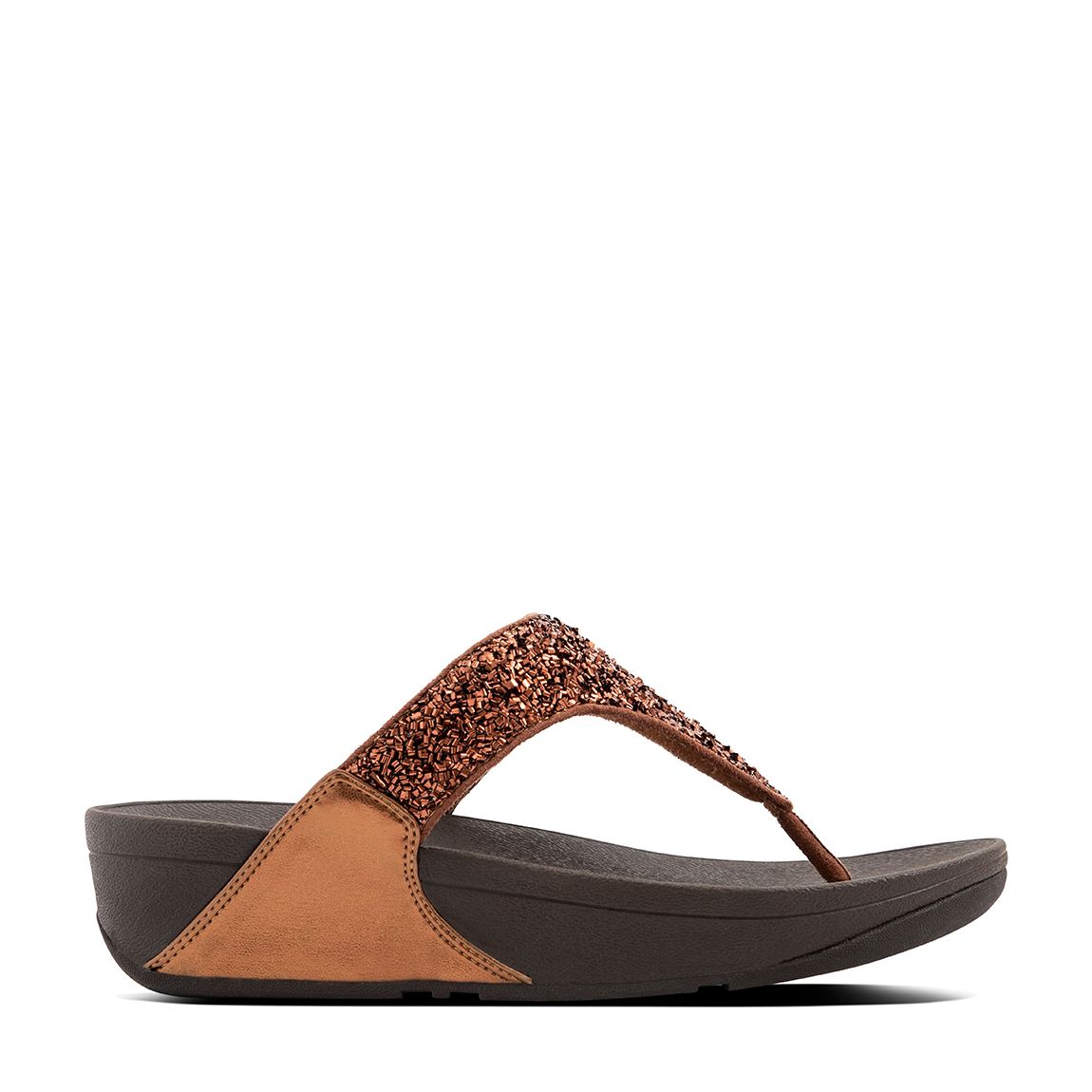 Bronze Lulu Shimmerfoil Toe Post Sandals main product photo