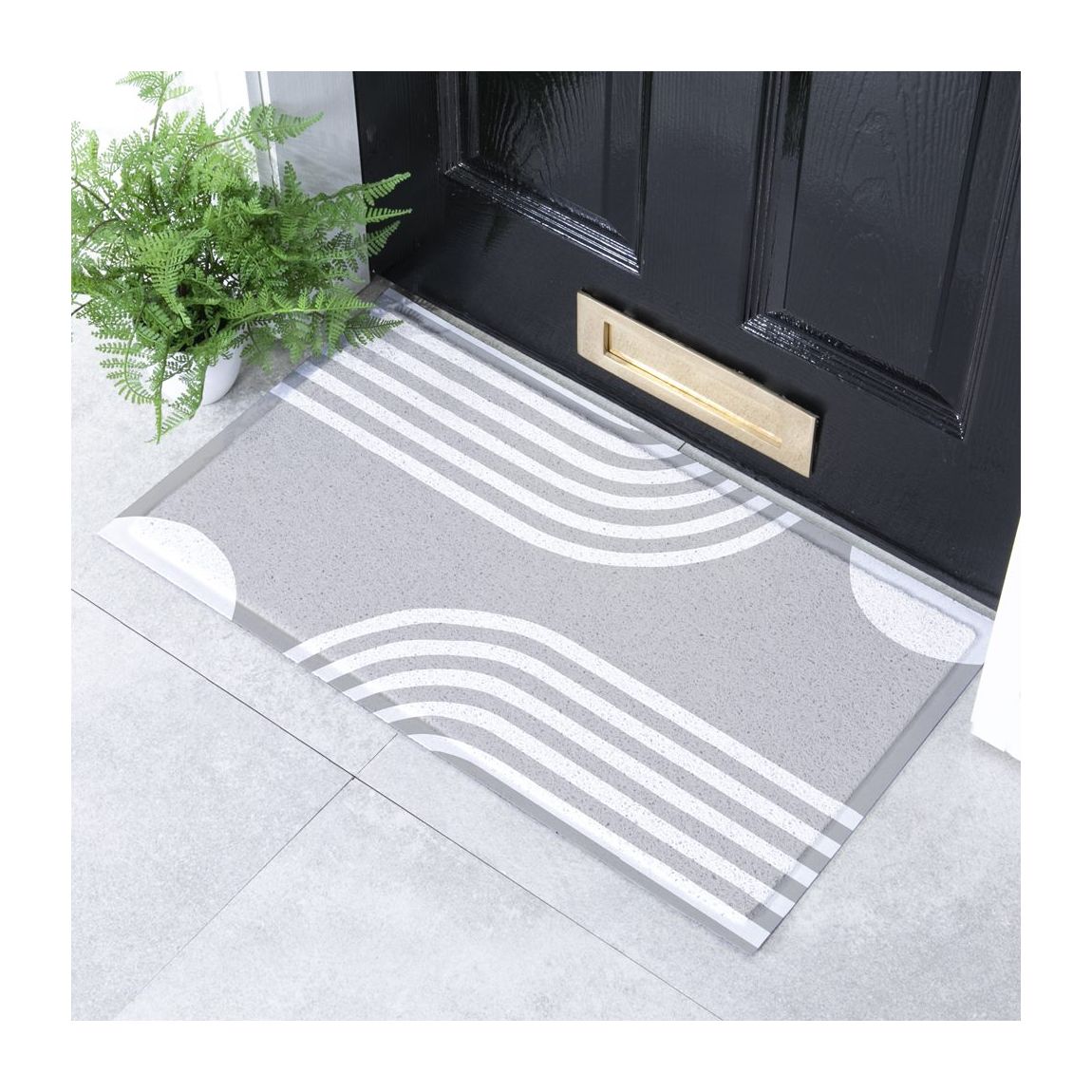 Grey Abstract Lines Indoor & Outdoor Doormat 70x40cm main product photo