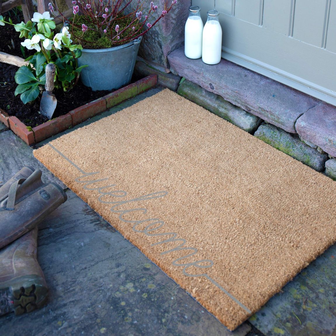 Country Home Welcome Extra Large Grey Doormat 90x60cm main product photo