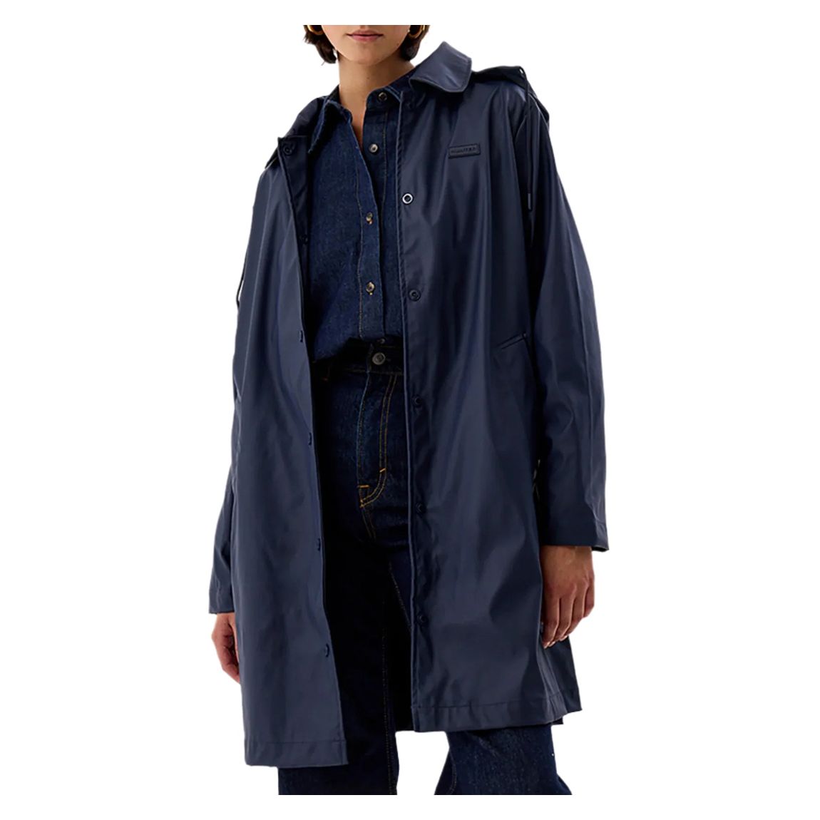 Women's Navy Benja PU Coat main product photo