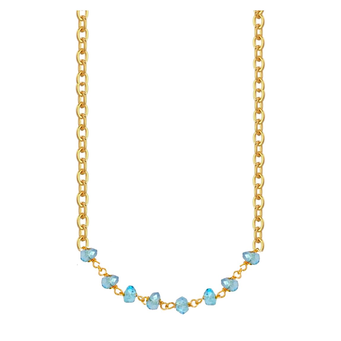 18K Gold Blue Topaz Necklace main product photo