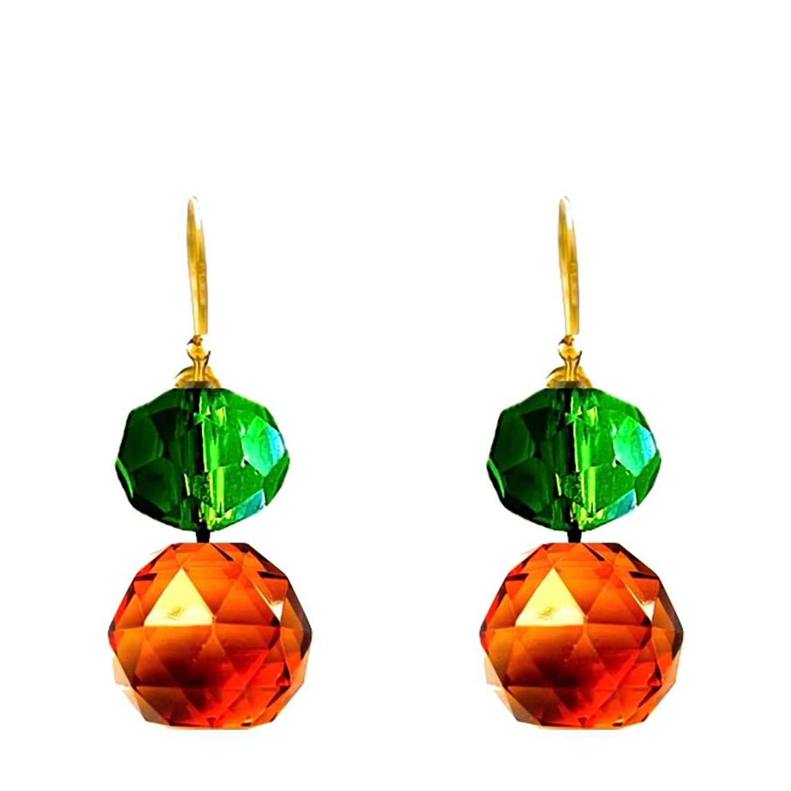 18K Gold Faceted Champagne Drop Earrings main product photo