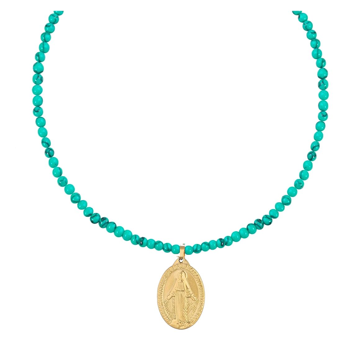 18K Gold Turquoise Spiritual Drop Necklace main product photo