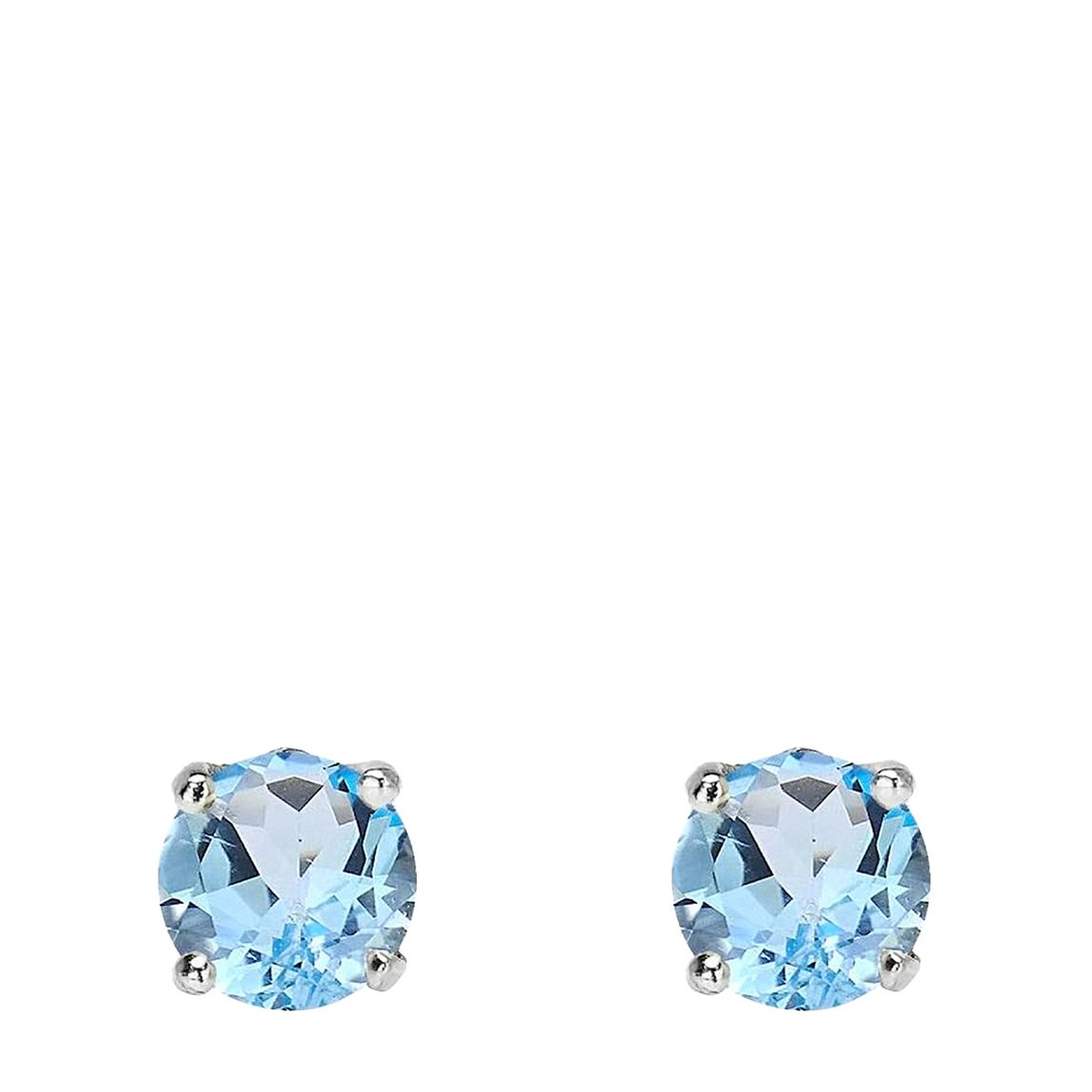18K White Gold Light Blue Stud Earrings main product photo