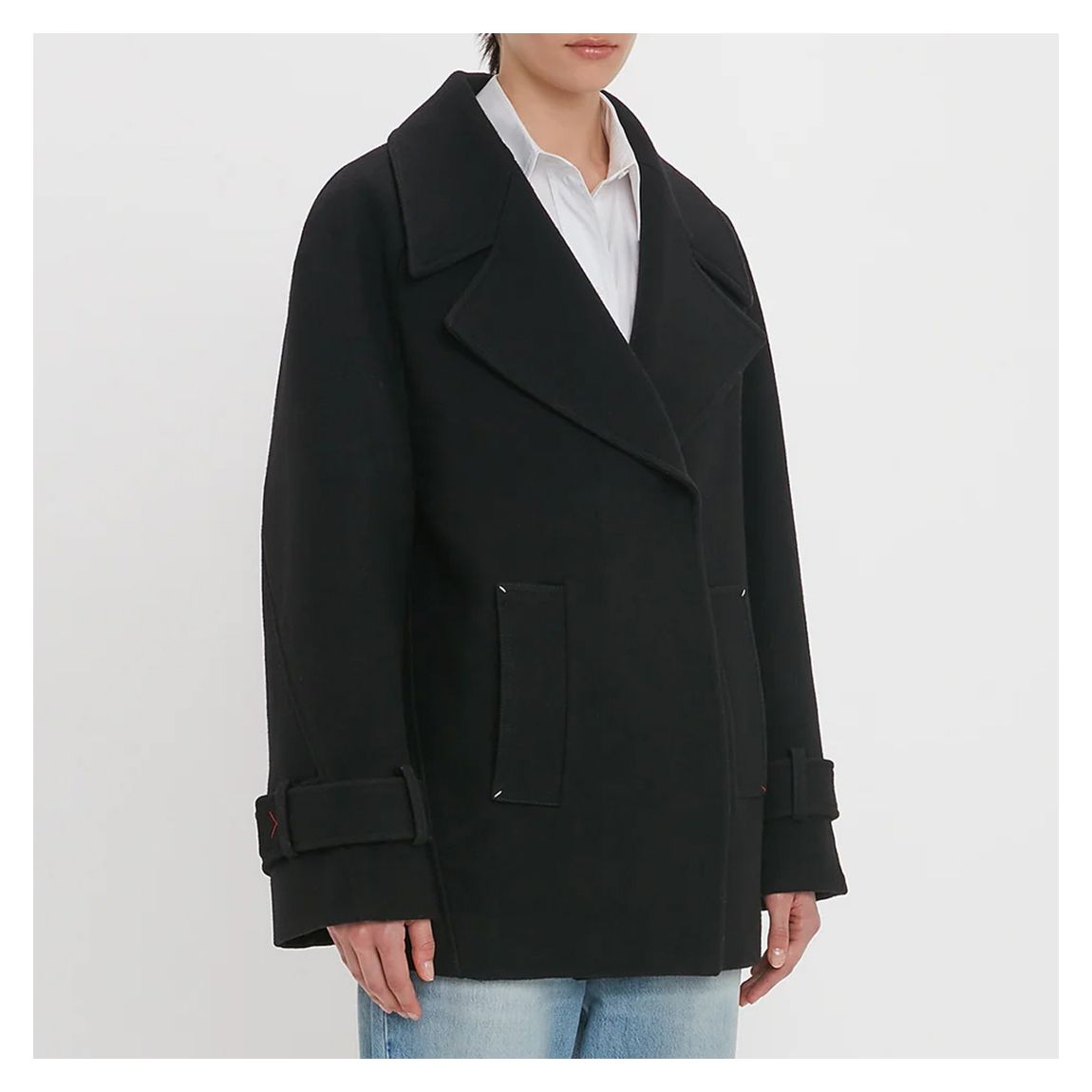 Black Oversized Pea Coat main product photo