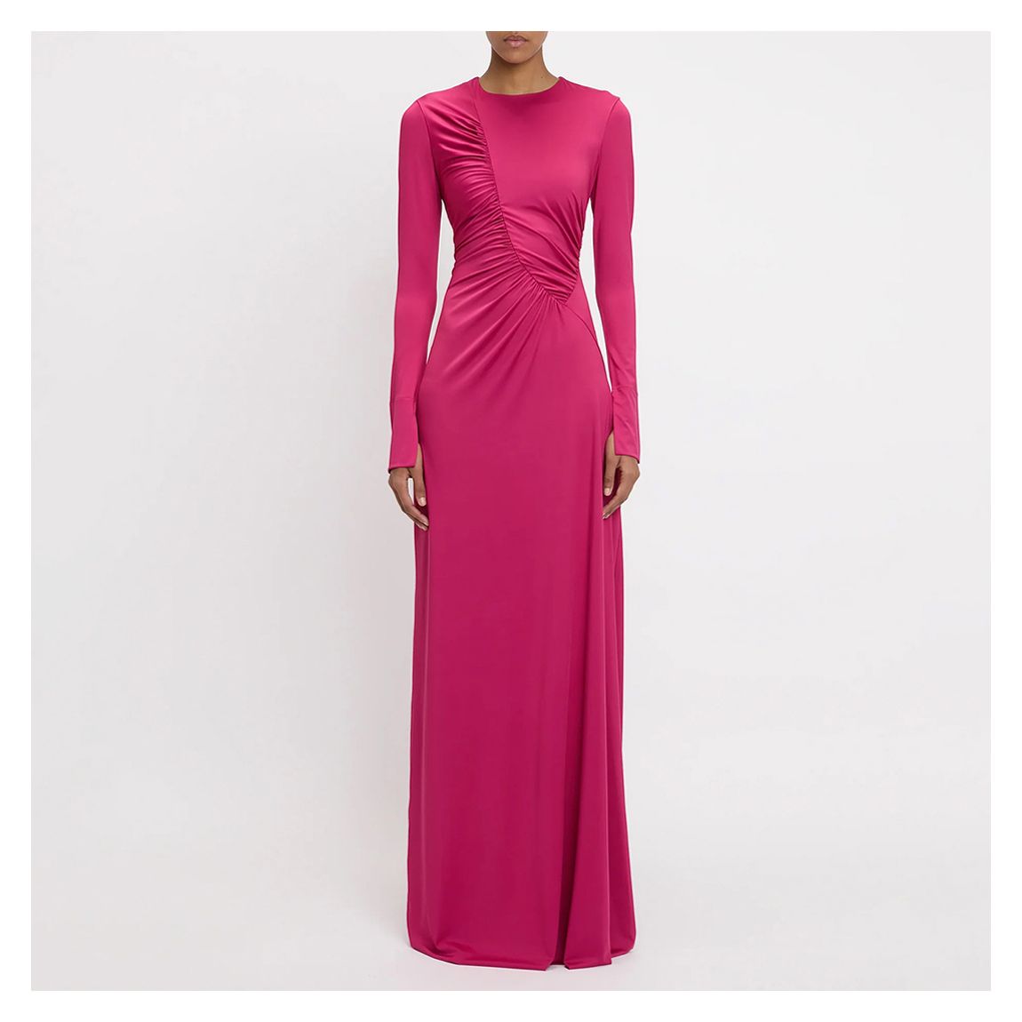 Fuschia Ruched Detail Gown main product photo