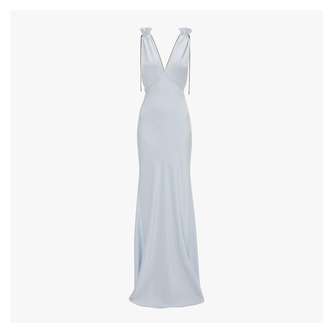 Ice Blue Gathered Shoulder Cami Gown main product photo