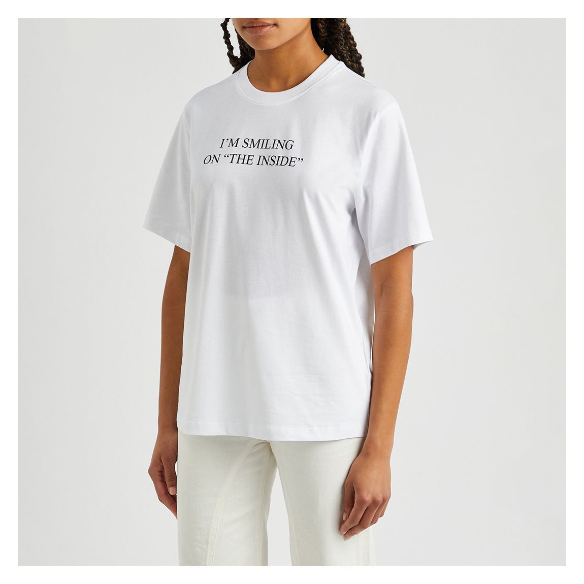 White Slogan Tee Im Smiling On The Inside main product photo