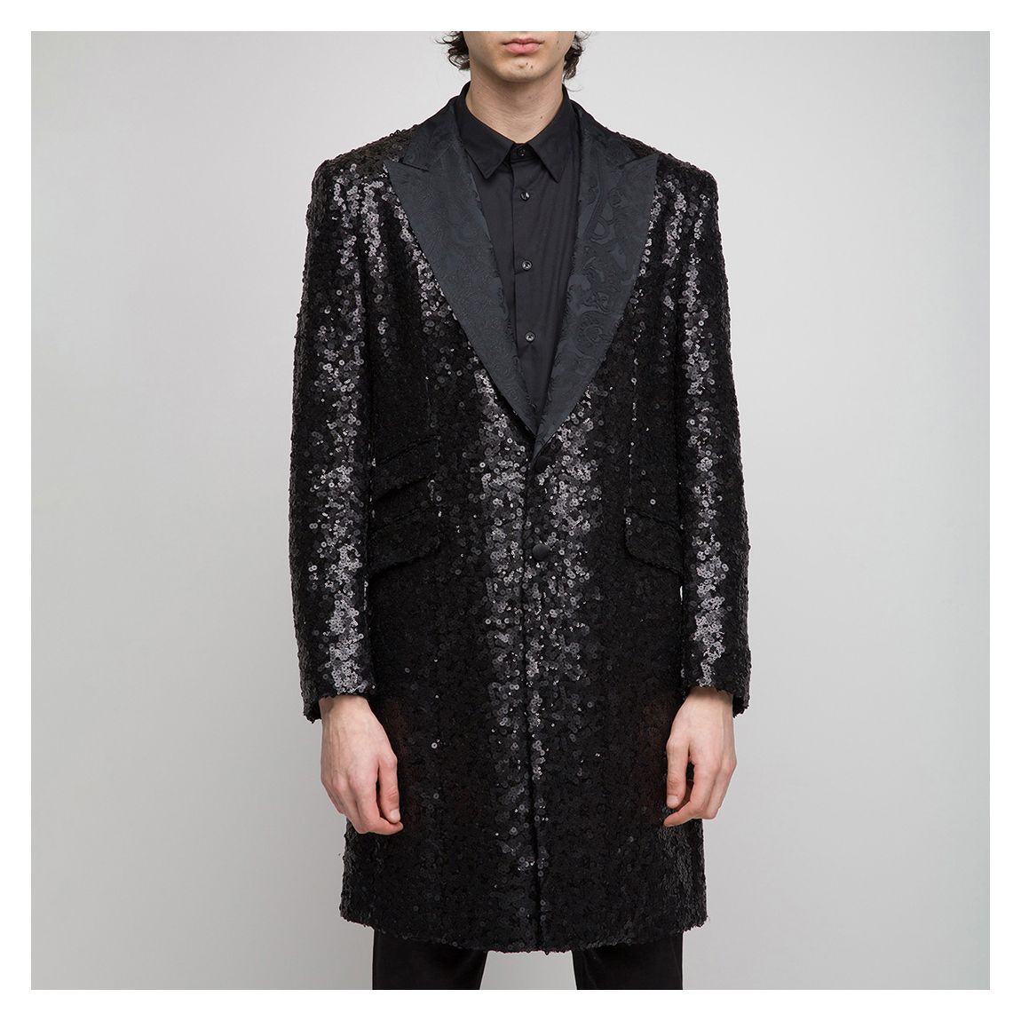 Black Sequin Longline Blazer main product photo