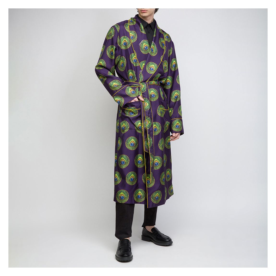 Purple Peacock Smoking Dressing Robe main product photo