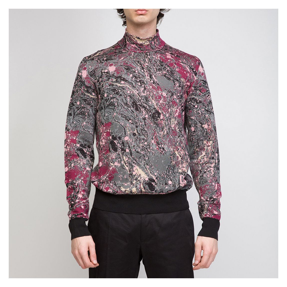 Grey/Purple Printed Turtleneck main product photo