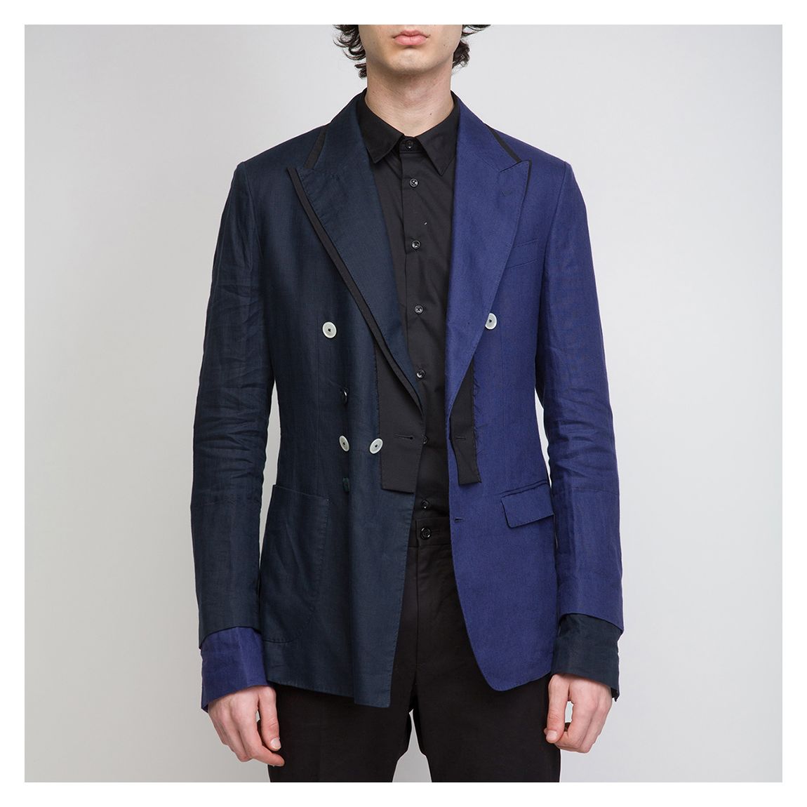 Blue Colourblock Double Breasted Jacket main product photo