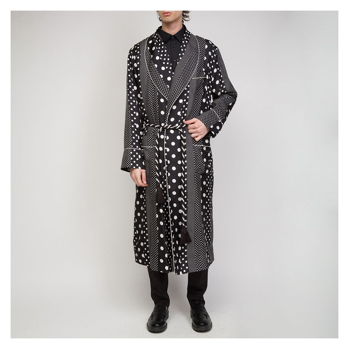 Black/White Print Dressing Gown main product photo