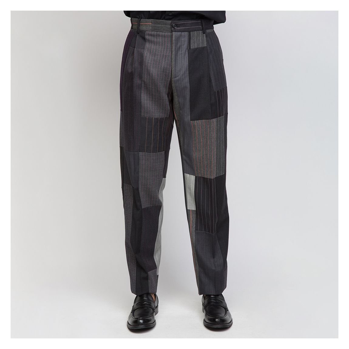 Grey Mélange Colourblock Trousers main product photo