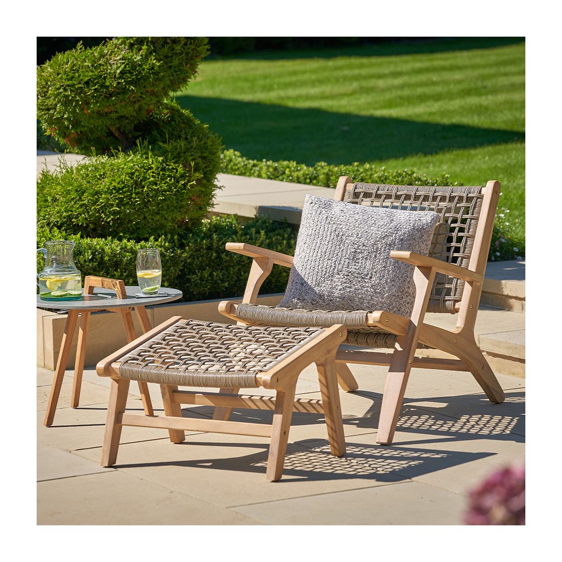 Outdoor Chair and Hocker Set main product photo