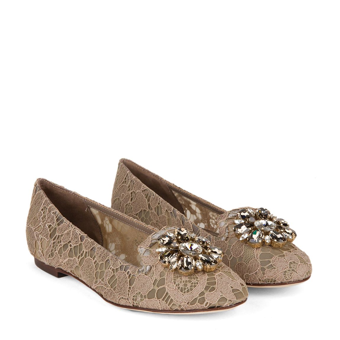 Taupe Embellished Lacey Loafer main product photo