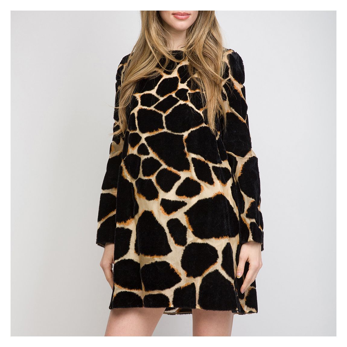 Black/Beige Printed Mini Dress main product photo