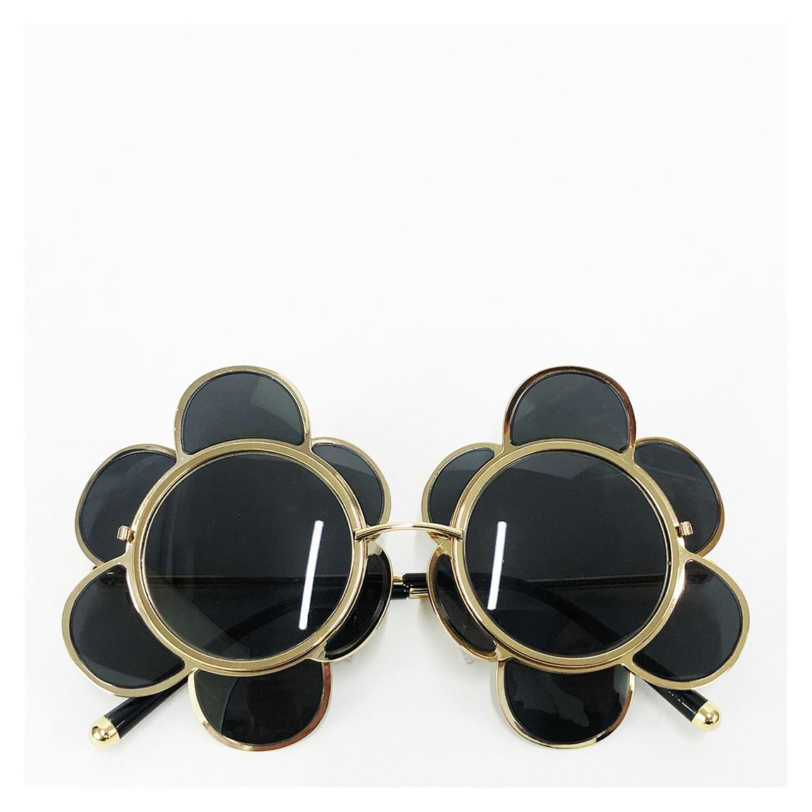 Black/Gold Floral Sunglasses main product photo