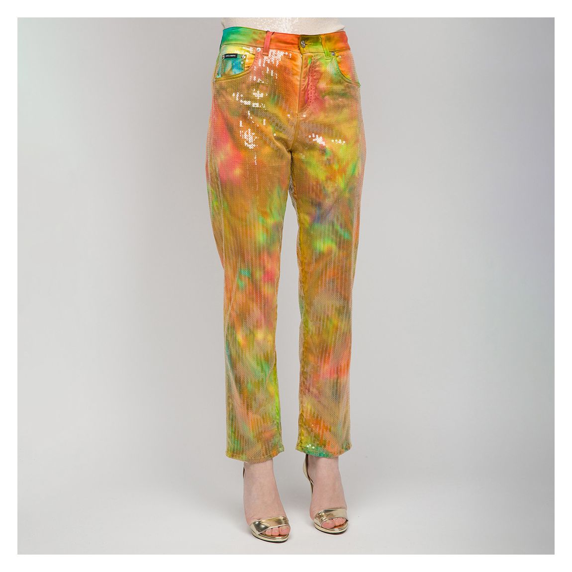 Multi Printed Slim Leg Trousers main product photo