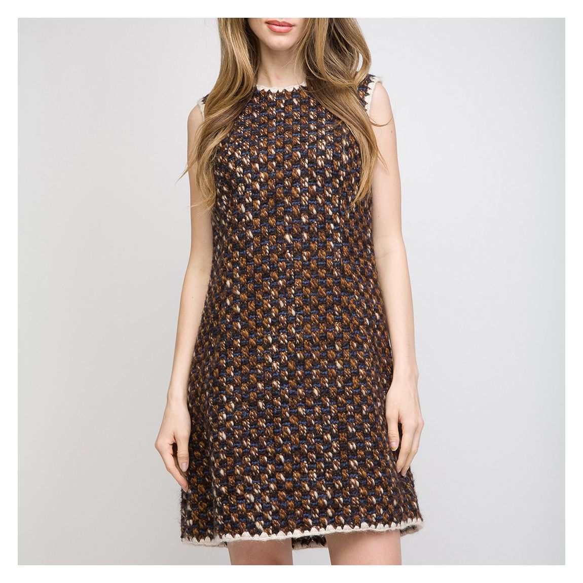 Brown/Black Woven Mini Dress main product photo