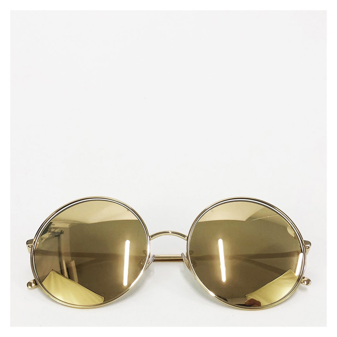 Gold Metal Rounded Sunglasses main product photo
