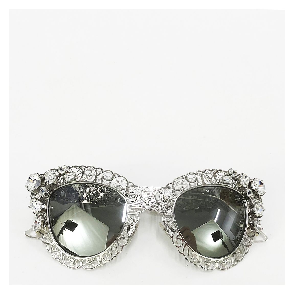 Silver Chunky Embellished Sunglasses main product photo