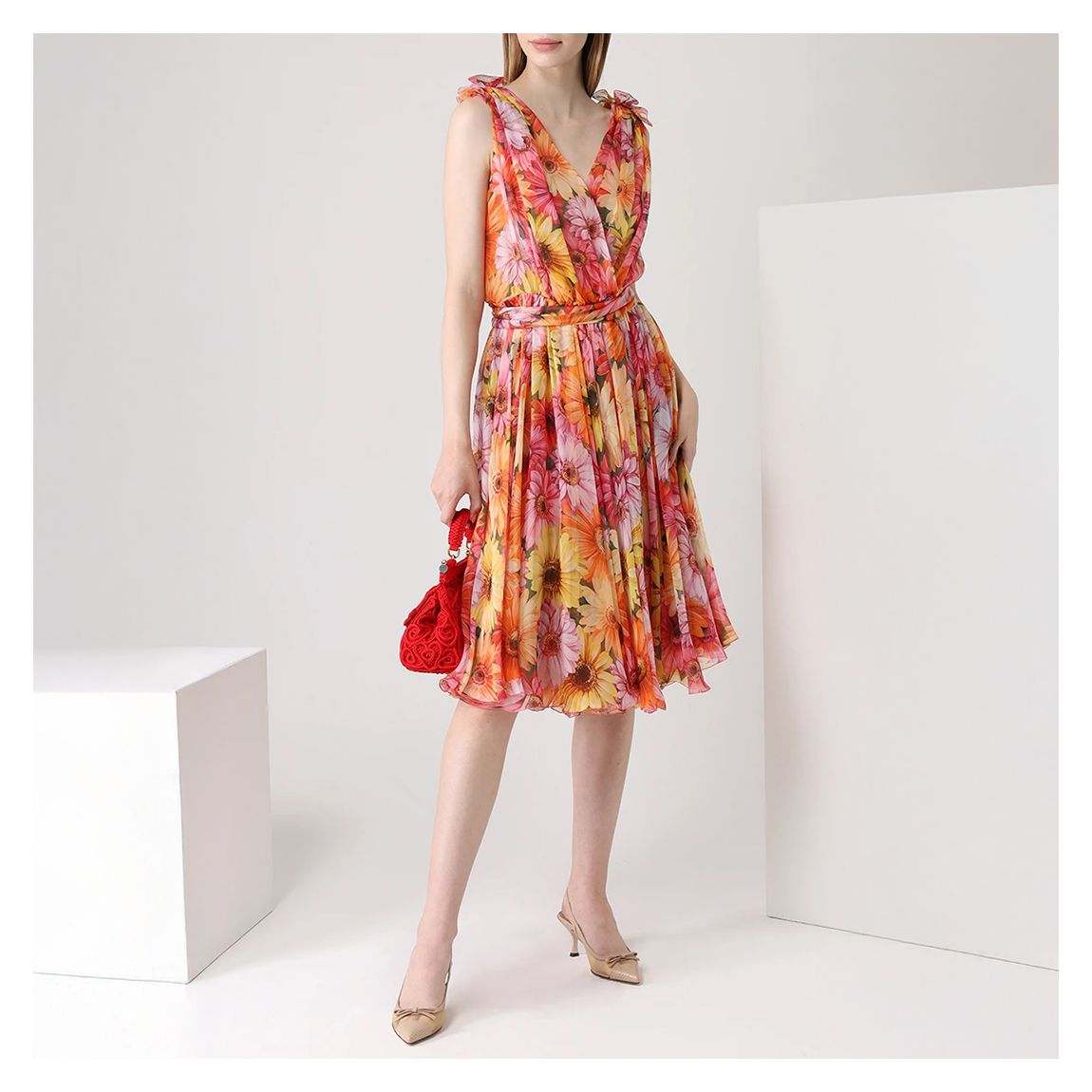 Orange/Pink Floral Dress main product photo