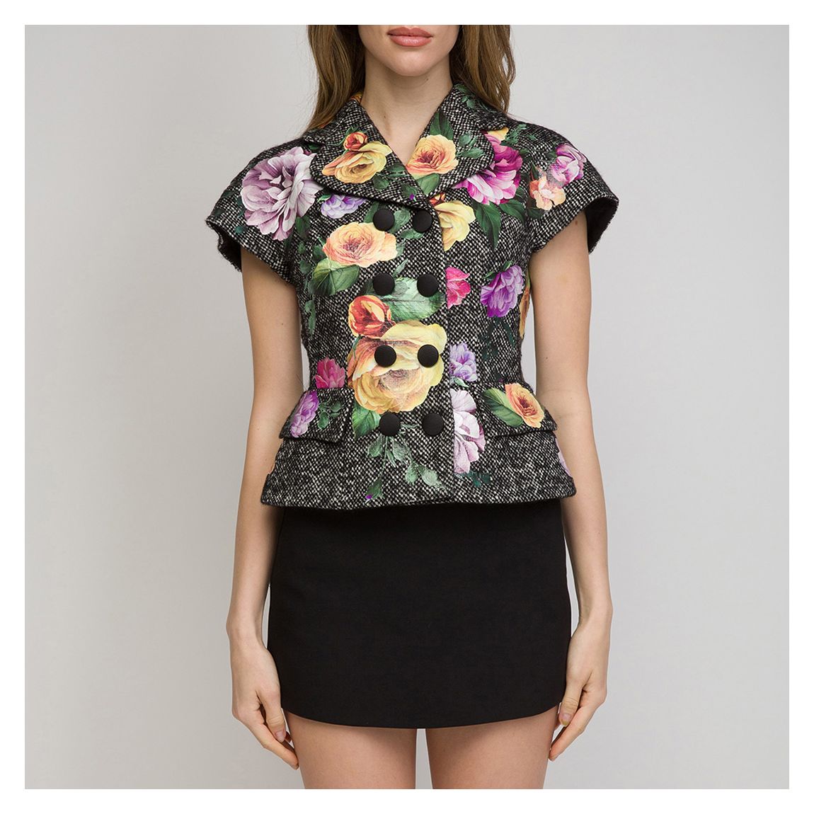 Multi Printed Cap Sleeve Jacket main product photo