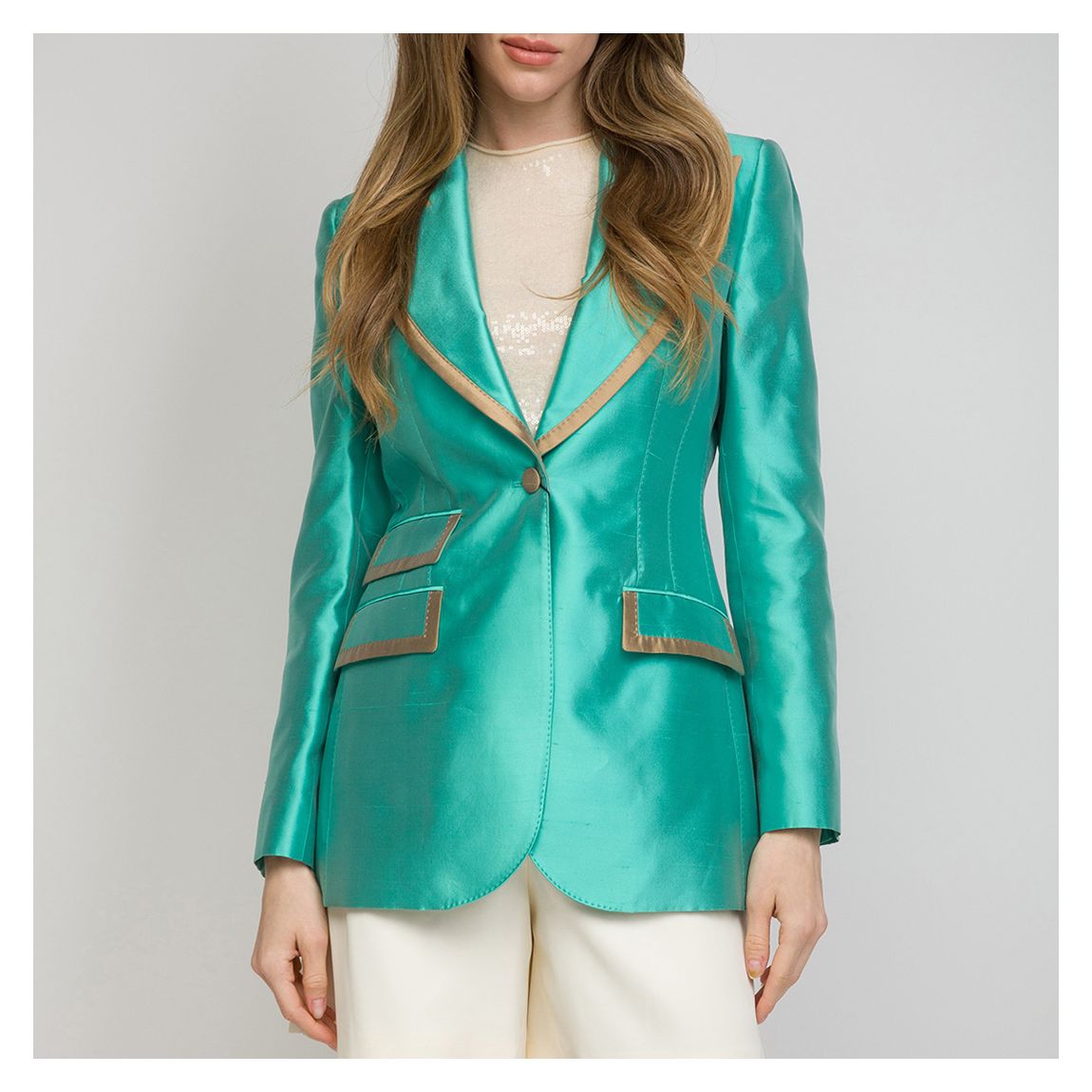 Aqua High Shine Fitted Blazer main product photo