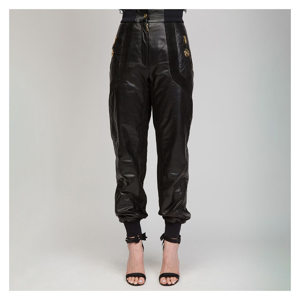 Black Panelled Drape Trousers main product photo
