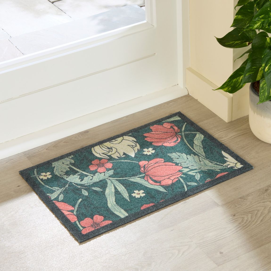 William Morris Rose Indoor Washable Doormat 60x40cm main product photo