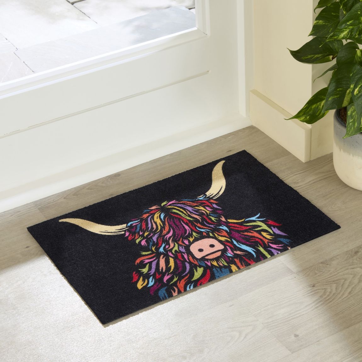 Highland Cow Indoor Washable Doormat 60x40cm main product photo