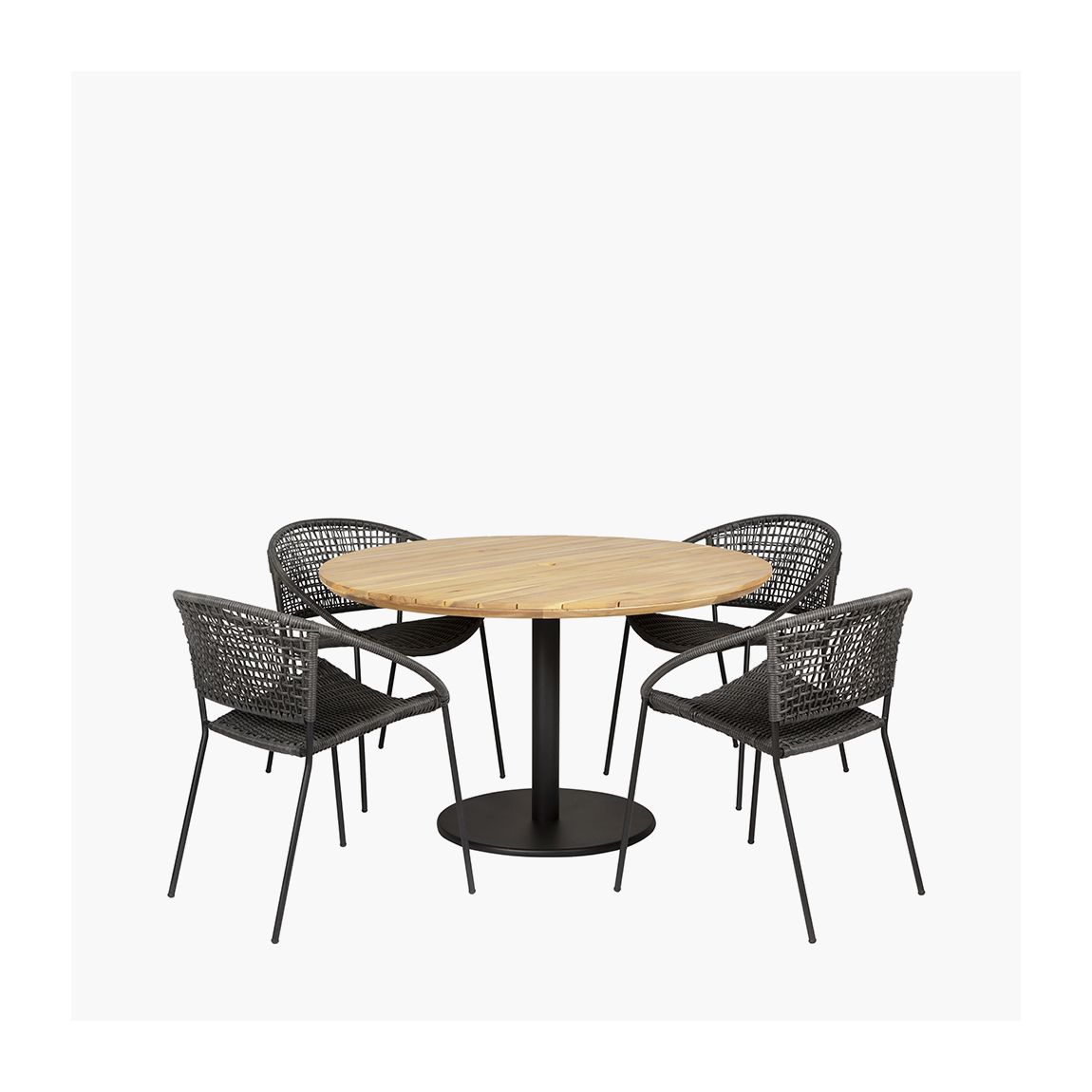 Dakota Black Outdoor 4 Seater Dining Set main product photo