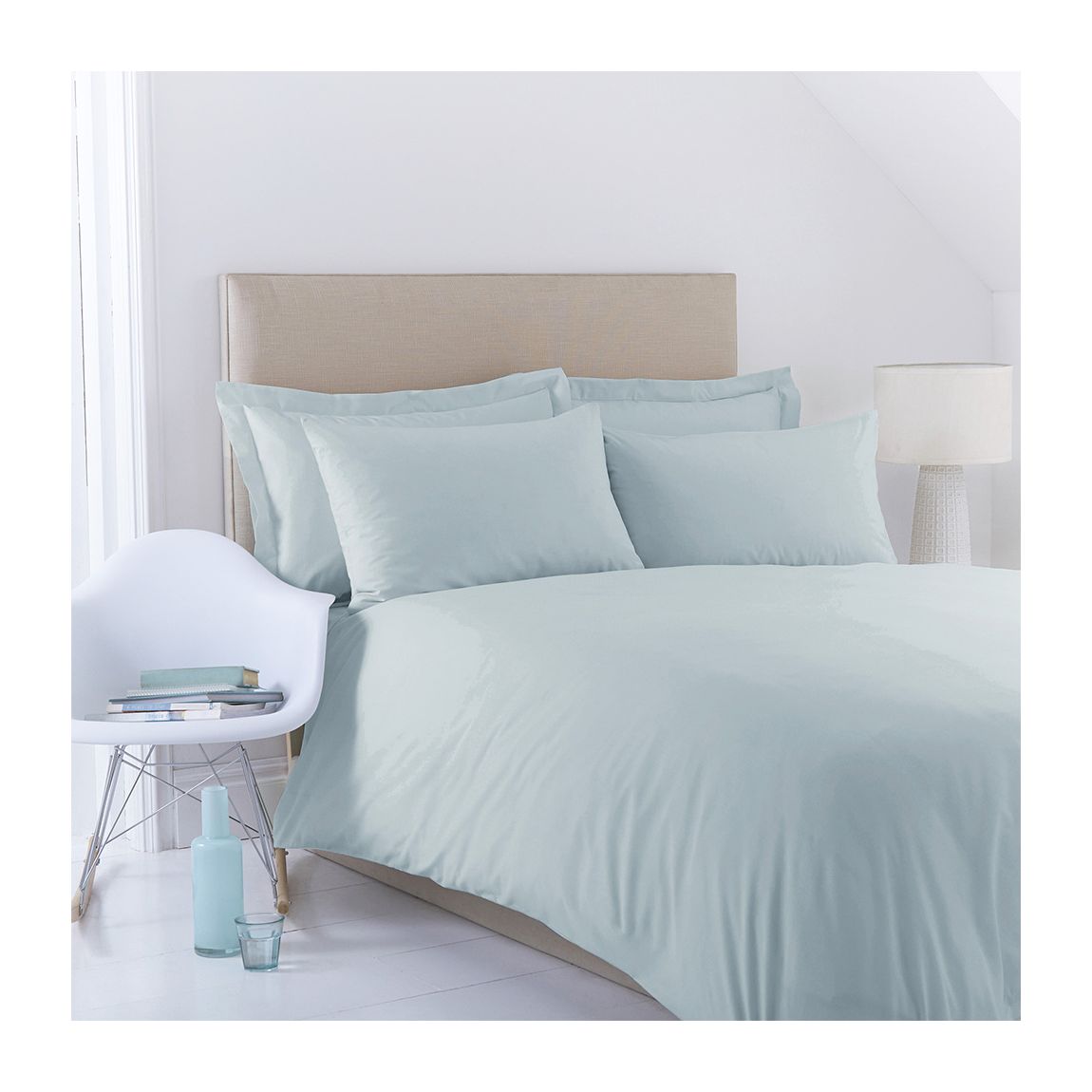 Poetry Plain Dye Single Duck Egg Blue Duvet Cover Set main product photo