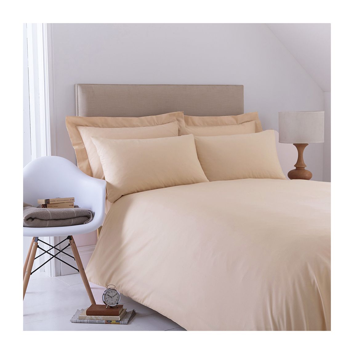 Poetry Plain Dye Single Biscuit Duvet Cover Set main product photo