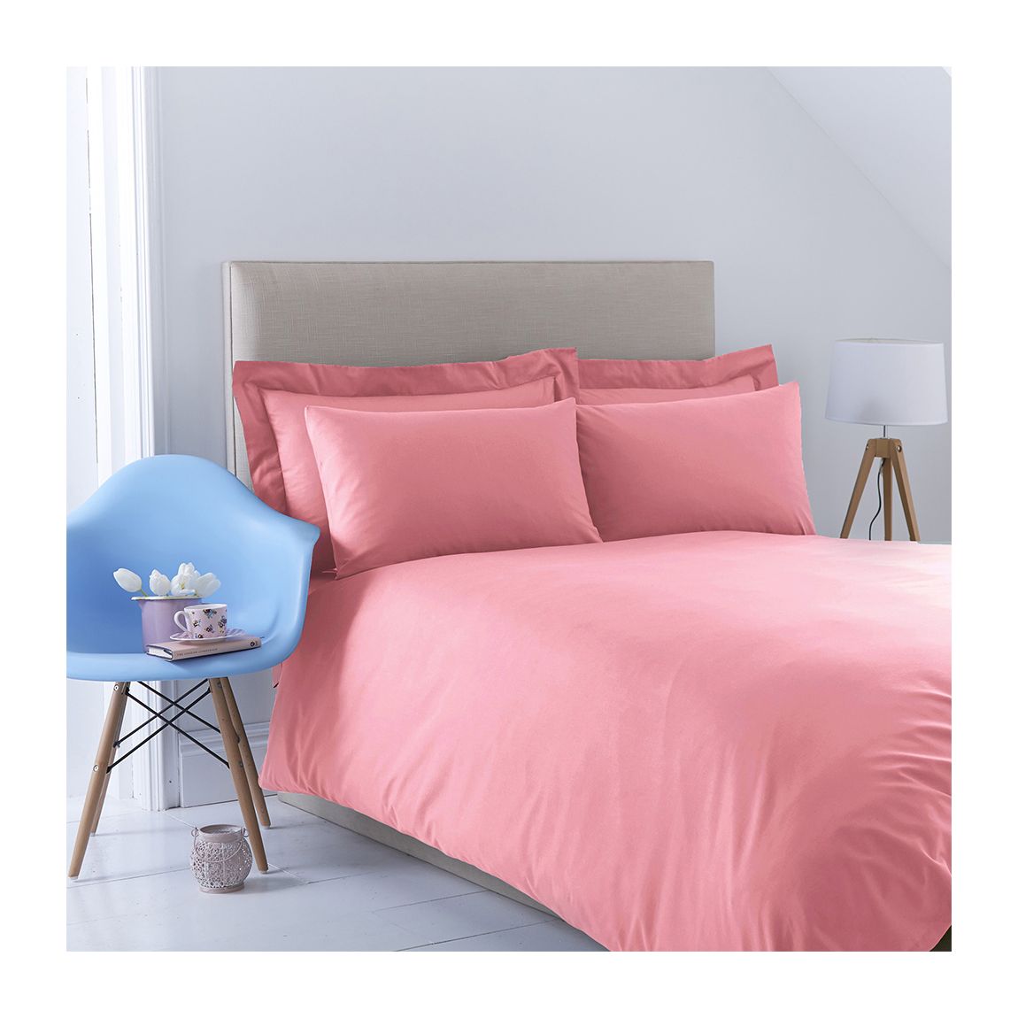 Poetry Plain Dye Single Dusky Pink Duvet Cover Set main product photo
