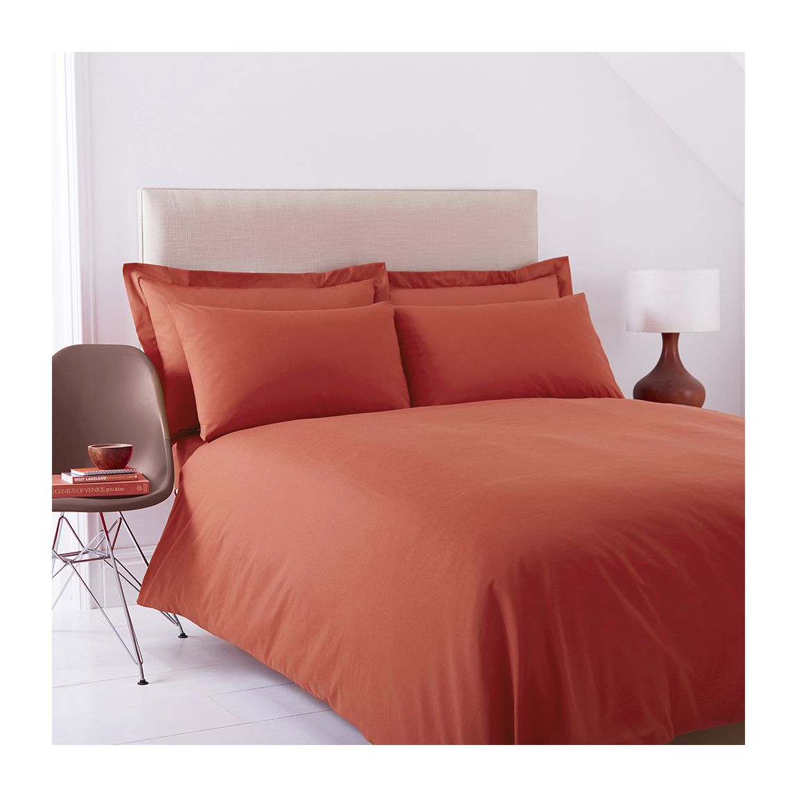 Poetry Plain Dye Single Terracotta Duvet Cover Set main product photo